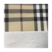 Tissu en Faux cuir PU texturé multicolore imprimé à carreaux, rouleau/feuille de coton, support pour la fabrication de sacs à chaussures, nœuds de portefeuilles artisanaux