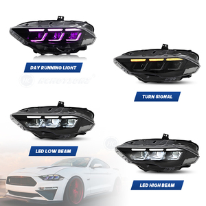 ไฟหน้าโปรเจคเตอร์ LED HCMOTIONZ สำหรับไฟวิ่งกลางวันแบบ RGB พร้อมภาพเคลื่อนไหว ปี 2018-2023 ชุดประกอบด้านหน้าสำหรับรถมัสแตง - Product Image 2