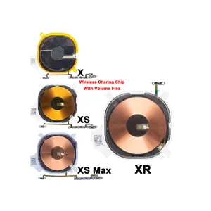 Новый чип беспроводной зарядки NFC катушка с кнопкой громкости для iPhone X XR XS MAX зарядное устройство Панель наклейка гибкий запасные части