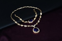 DAIHE Brautparty Hochzeitsschmuck-Set Kristall Kreatives Halsketten-Ohrringe-Armband-Ring Vierteiliges Set Afrikanisches Schmuck-Set