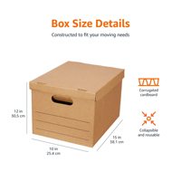 Boîte de rangement de bureau en papier kraft brun imprimée sur mesure avec poignée pour l'organisation des dossiers et des fournitures de bureau
