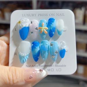 10 Uds colores al por mayor Gel <span class=keywords><strong>DE</strong></span> PINTURA A MANO superventas hermoso lujo personalizado hecho a mano prensa en <span class=keywords><strong>las</strong></span> uñas - Product Image 4