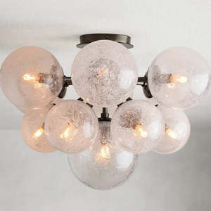 Moderne Nordic Eenvoudige Creatieve Trap Restaurant Bendroom Bruiloft Flush Mount Glazen Ronde Bal <span class=keywords><strong>Led</strong></span> Swing Licht Plafondlamp