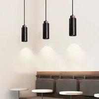 Suspension LED en travertin pour îlot de cuisine, chevet, salle à manger, restaurant, hôtel, bar – Luminaire suspendu en pierre noire