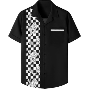 Classic <strong>Vintage</strong> Printed Sublimation <strong>Shirt</strong> Casual Polo <strong>Bowling</strong> <strong>Shirt</strong> Short Sleeve T-<strong>shirt</strong> Striped Regular Fit <strong>Shirts</strong> for Men's - Product Image 2