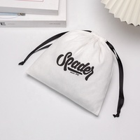 Sacs à cordon en coton sergé de haute qualité de couleur blanche personnalisée écouteurs caméra montre intelligente pochette en coton pour téléphone portable
