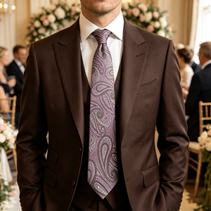Cravate en soie 100% polyester, motif floral fait main, cravate personnalisée à motifs imprimés, cravates tendance pour hommes - Product Image 3