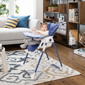 Cadeira de Alimentação Portátil para Bebês de Alto Padrão, Estrutura Quadrada Ecológica, Durável, Dobrável, Altura Ajustável, Segura para Refeições - Product Image 1