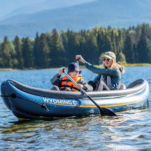 Kayak de pêche gonflable portable pliable de qualité supérieure, 2 personnes, 3,1-4 m, avec accessoires et rames en aluminium - Product Image 6