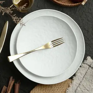 Nordic Style Fine Dining Ceramic Matte White Plates Restaurant Dinnerware Hotel Catering Porcelain Serving Soup Dishes Plate