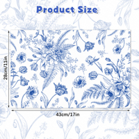 Huancai Chinoiserie bleu Floral papier napperons napperons jetables tapis de Table pour cuisine dîner Table réglage fournitures de fête