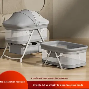 Fortus BJJ-001A Lit Bébé Multifonctionnel Portable Anti-Reflux en Métal, Grande Couchette Co-Sleeping Mobile et Pliable - Product Image 5