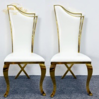 Chaises de mariage dorées modernes, chaises de banquet pour événements, chaises pour les mariés, chaises de couple avec pieds en X, dossier spécial pour la décoration d'événements