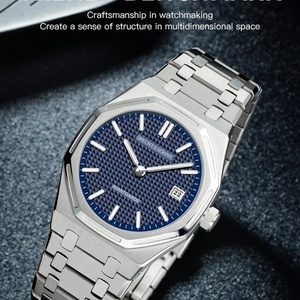Montre-bracelet à quartz japonaise VX3K pour homme, avec cristal saphir lumineux, ultra-mince, en acier inoxydable, avec cristal saphir - Product Image 2