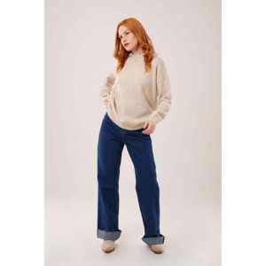 เสื้อสเวตเตอร์ถักลายหินสำหรับผู้หญิง คอริบแบบมินิมอล ป้องกันขนร่วง 14 กรัม 320 กรัม - Product Image 3