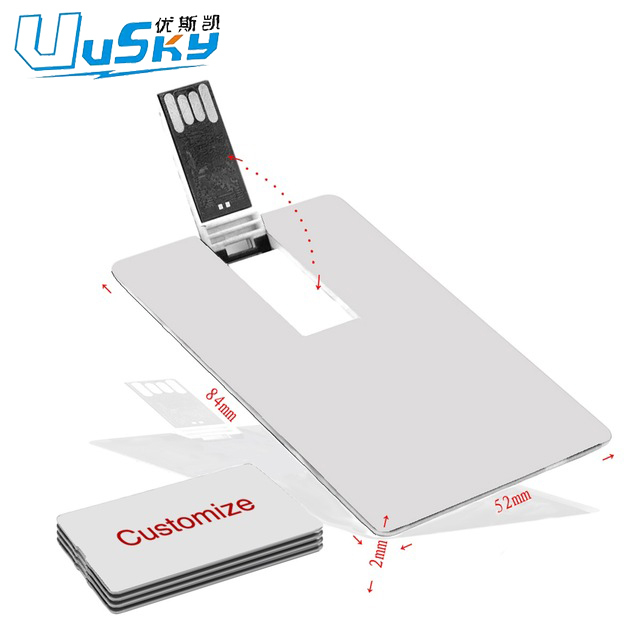 In Stock Custom logo Plastic Credit Card Usb Pendrive 1GB  2GB 4GB 8GB 16GB 32GB 64GB Wholesale ultra Slim Card Usb Flash Drive
