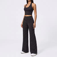 Ensemble de yoga respirant grande taille 2026 pour femme, tenue de sport à pois, ensemble de fitness pour la gym
