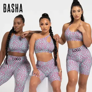 BASHAsportsNew Sew Yoga Clothes High Waist Printed Yoga Pants Sports Beauty Back Suit Fitness Yoga Clothes Women