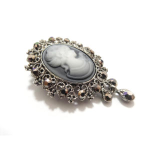 <span class=keywords><strong>Broche</strong></span> vintage en métal plaqué noir avec cristaux et strass, style antique, <span class=keywords><strong>bijoux</strong></span> de <span class=keywords><strong>broche</strong></span> vintage avec strass - Product Image 4