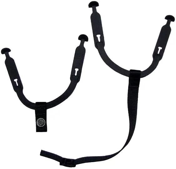 Hockey Helmet Chin Strap with Single Snap (Black), With Hockey Helmet Ear Sling