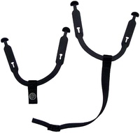 Mentonnière de casque de hockey avec simple pression (noir), avec écharpe d'oreille de casque de hockey
