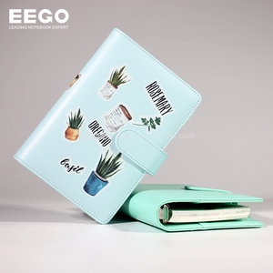 Carpeta de 6 anillas recargable de cuero Pu <span class=keywords><strong>A6</strong></span> A5, cuaderno de hojas sueltas hecho a medida desmontable, bonito diario Premium con pegatina - Product Image 2
