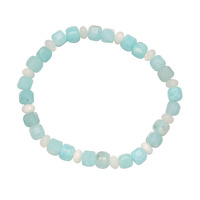 Nouveautés Printemps/Été Style Vacances en Bord de Mer Européen et Américain Bracelet Perlé de Luxe Haut de Gamme en Aigue-marine Coquillage Naturel