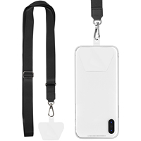 Corde à bandoulière rétractable avec logo personnalisé Collier Lanière de téléphone portable avec connecteur Tpu transparent Patch Tab Attache de téléphone Sangle de cou