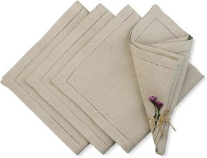 LY, venta al por mayor, alta calidad, <span class=keywords><strong>100</strong></span>, puro, Lino francés, blanco, bordado, servilletas de cóctel - Product Image 5