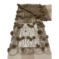 NI.AI Nouveau tissu en dentelle 3D fleurie perlée avec perles brodées et sequins pour robes de mariée et matériaux de confection pour filles