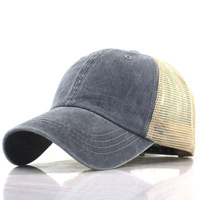 Gorra de Camionero Unisex de Buena Calidad, Color Naranja, 6 Paneles, Estilo Vintage Lavado, 100% Algodón, Parte Trasera de Malla