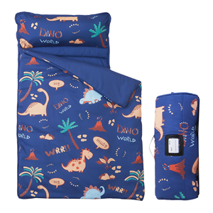 Tapis de sieste pour enfants dinosaures avec oreiller amovible et sac de transport - Product Image 4