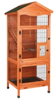 Volière à oiseaux en bois d'extérieur sur mesure, fabricant OEM, cage à oiseaux en bois, 2 perchoirs, idéale pour les petits oiseaux, pinsons, en brun, vente en gros
