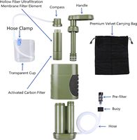 Filtre à eau portable DELANHUWI pour le camping en plein air, en plastique ABS, filtration en 3 étapes, kit d'urgence pour eau de pluie/lac/ source, haute performance