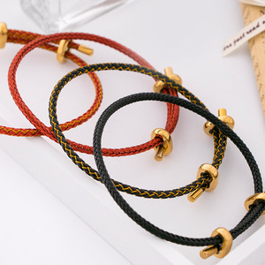 <span class=keywords><strong>Bracelet</strong></span> stylé en acier inoxydable pour hommes <span class=keywords><strong>et</strong></span> femmes, fermeture ajustable, en corde <span class=keywords><strong>rouge</strong></span> porte-bonheur, offre spéciale, - Product Image 6