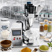 Machine de remplissage rotative à vis sans fin pour poudres, ligne d'emballage automatique pour café, épices, farine, assaisonnements, aliments en poudre, bouteilles, bocaux et boîtes