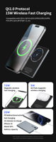 Banque d'alimentation sans fil magnétique ultra-mince 5000mAh PD20W Charge rapide Support en alliage d'aluminium Étanche Charge solaire Portable