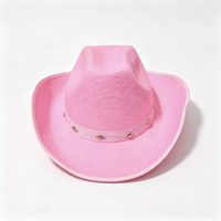 Sombrero de Vaquero Negro, Marrón y Rosa para Halloween, Fiestas de Cumpleaños, Disfraces de Adultos, Estilo Remache, Ajustable y Personalizable