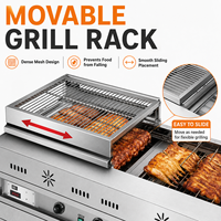 Four à rôtissoire à gaz professionnel COOKAID, rotation automatique pour rôtir des cuisses de poulet, 220V, protection contre la panne de flamme du ventilateur