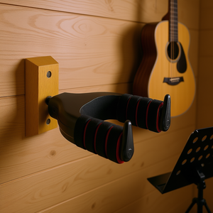Support mural pour guitare, base en bois réglable et rotative, rembourrage doux pour guitares acoustiques, classiques, électriques et basses - Product Image 2