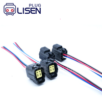 174257-2 Conector de cable hembra de 4 pines estilo AMP serie 2.0 para sensor de oxígeno, tipo pigtail, para sistemas eléctricos automotrices