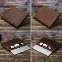 Sac pour ordinateur portable en cuir Crazy Horse fait main GA173 14,2 pouces, pochette de protection pour ordinateur portable, compartiment pour outils, pour hommes, voyages d'affaires