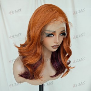 KEMY capelli di alta qualità senza colla 13*6 HD capelli sintetici biondo corpo sciolto onda evidenziazione <span class=keywords><strong>parrucca</strong></span> da <span class=keywords><strong>donna</strong></span> nera trasparente - Product Image 2
