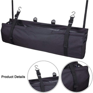 Organizador de maletero de coche, bolsa de almacenamiento de tela Oxford negra de 90cm con ganchos para organización interior del coche - Product Image 5