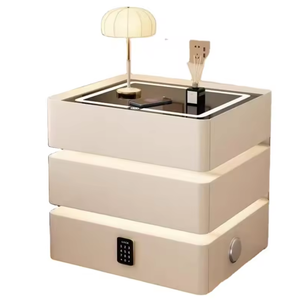 Manufacturer Nightstand Smart <strong>Bedside</strong> <strong>Table</strong> Wireless Charging 2 Drawers Fingerprint Lock <strong>Led</strong> Light Cabinet Bedroom Furniture - Product Image 4