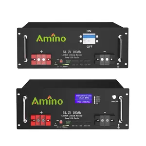 Amino stockage d'énergie domestique batterie 200ah 48v 5kwh lifepo4 batterie lithium 10kw lifepo4 51.2v serveur rack batterie lifepo4 48v