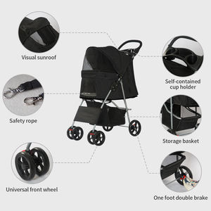 Vente en gros <span class=keywords><strong>Poussette</strong></span> légère pliable Black <span class=keywords><strong>air</strong></span> <span class=keywords><strong>Buggy</strong></span> pour <span class=keywords><strong>chien</strong></span> avec table - Product Image 6