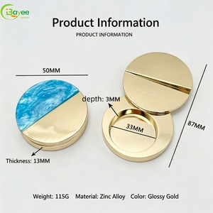 Caja de Metal Personalizada al por Mayor, Redonda, con Tapa de Media Cara, de Aleación de Zinc, Magnética, para Perfume Sólido - Product Image 4