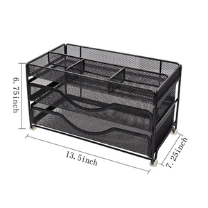 Phổ biến đôi ngăn kéo kim loại lưới bàn ngăn kéo tổ chức văn phòng và phòng khách dây lưới Giải pháp lưu trữ - Product Image 2