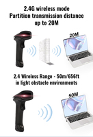 Escáner de Códigos de Barras 2D QR Serie JR05, Inalámbrico Bluetooth 2.4G, Portátil, con Batería de 2000mAh, para Conteo de Inventario en Almacenes